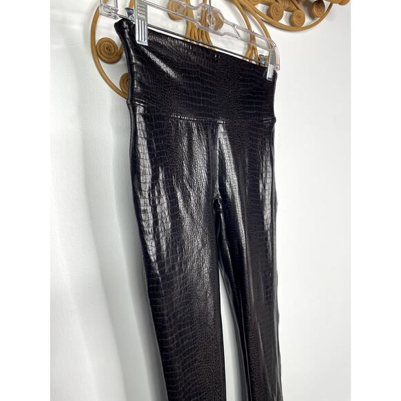 Spanx Croc embossed shine leggings S Brown - Picture 6 of 9
